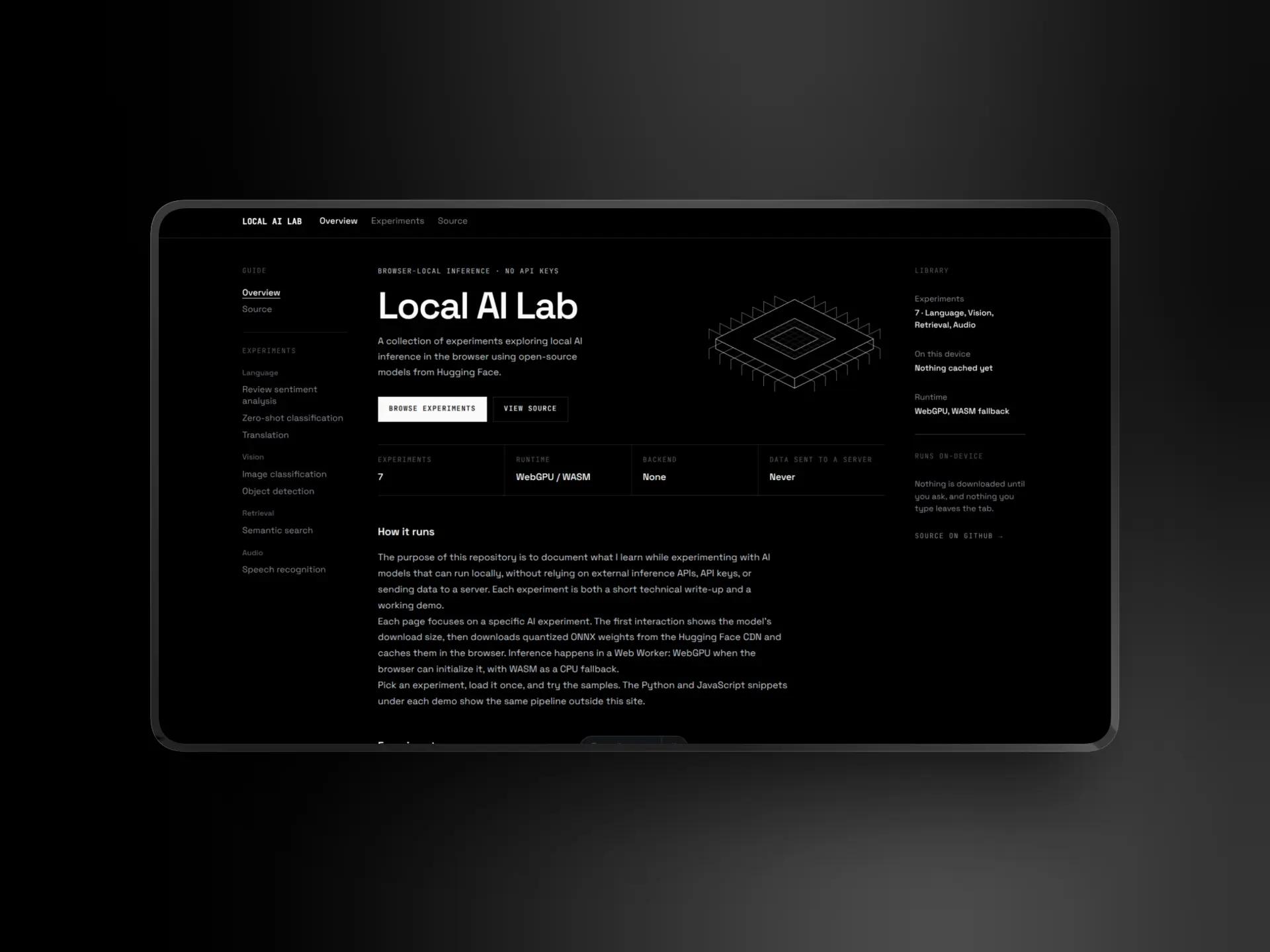 Local AI Lab interface